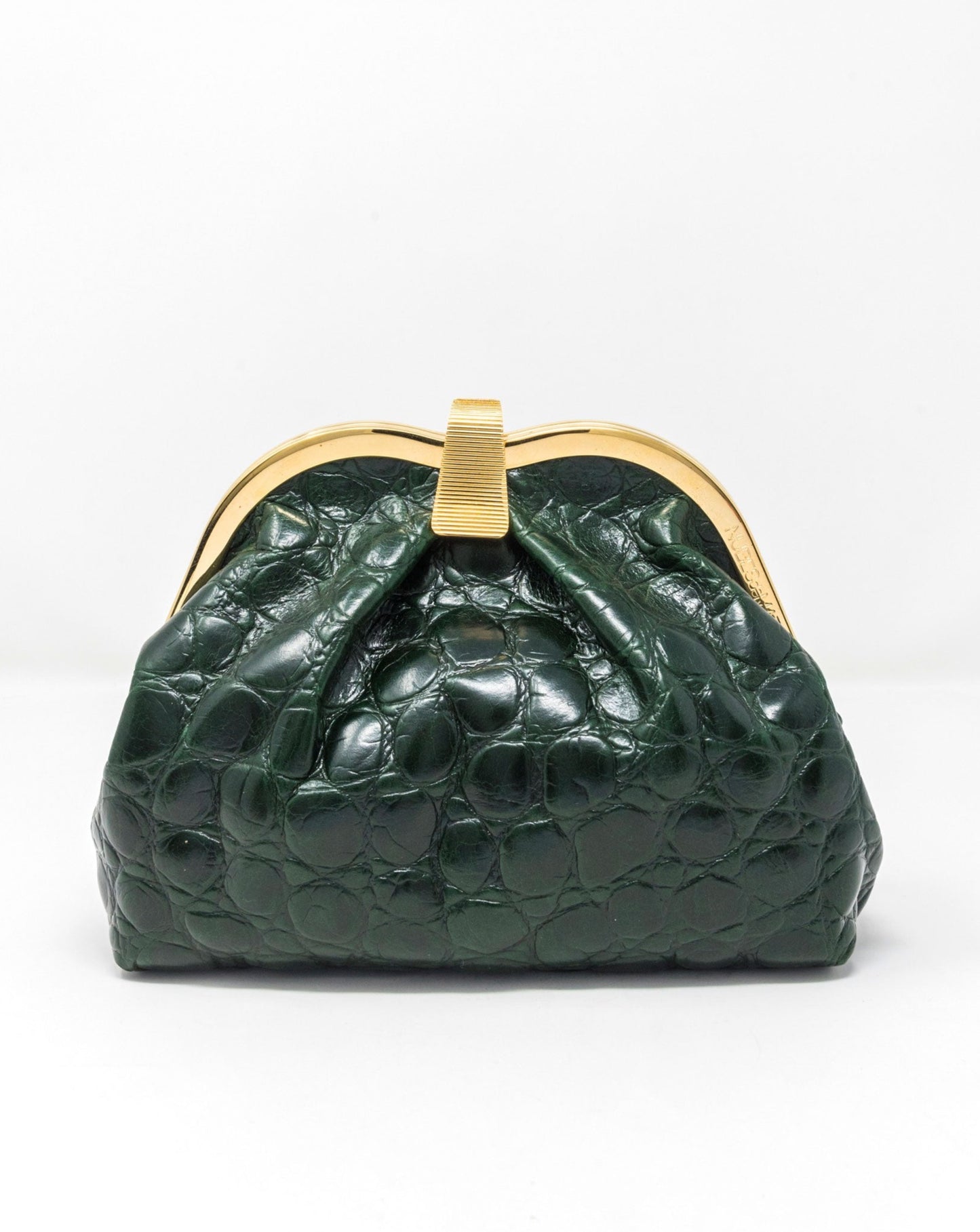 BORSA A MANO IN PELLE EFFETTO COCCODRILLO