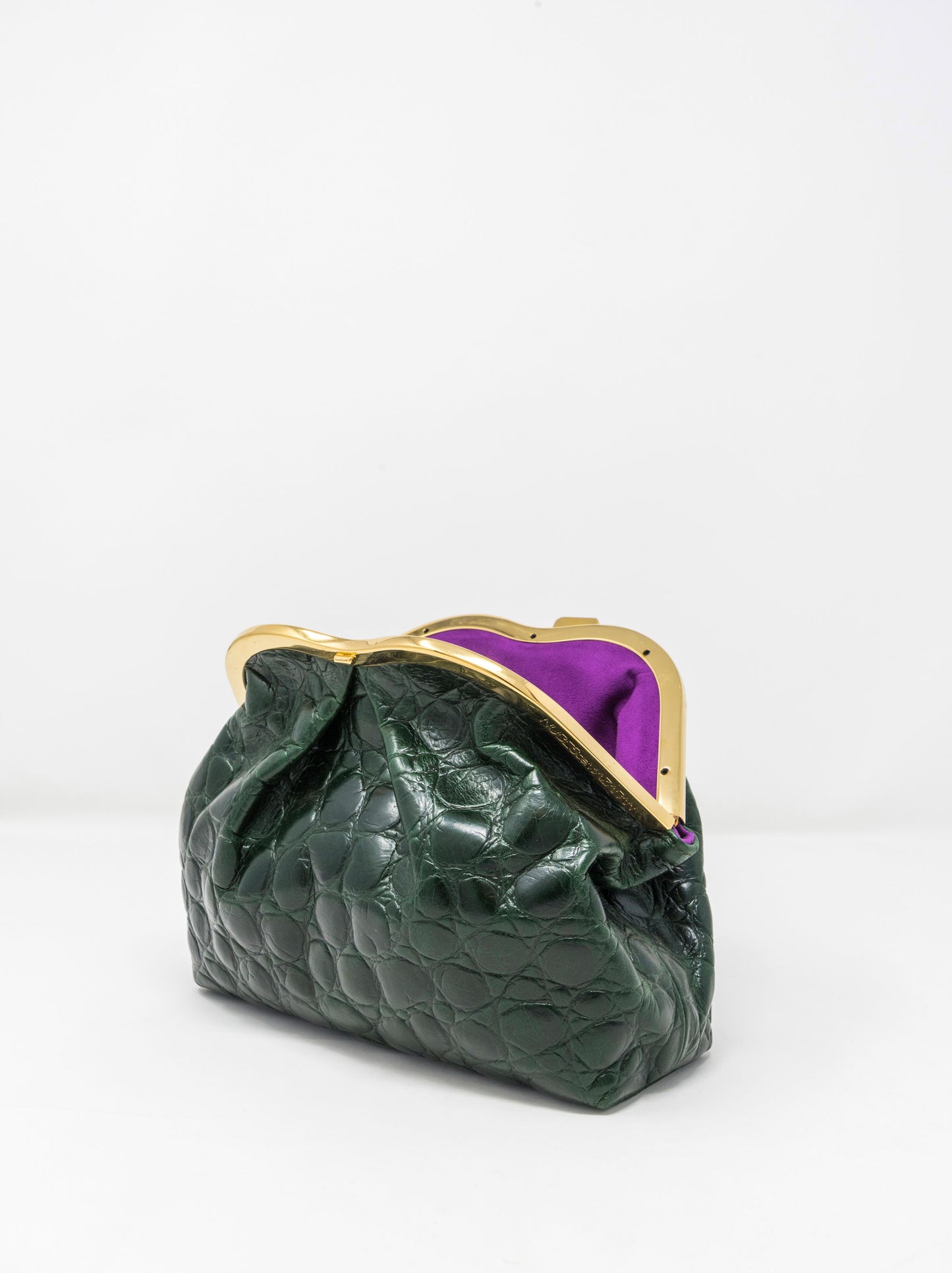 BORSA A MANO IN PELLE EFFETTO COCCODRILLO