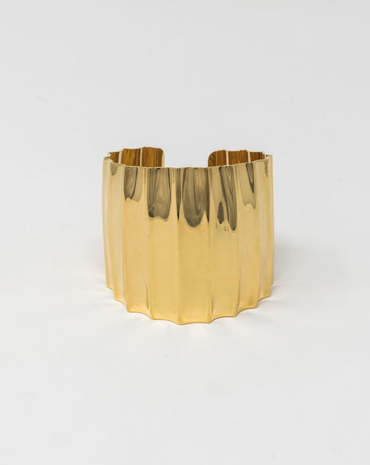 BRACELET RIGIDE EN LAITON PLAQUÉ OR 18KT