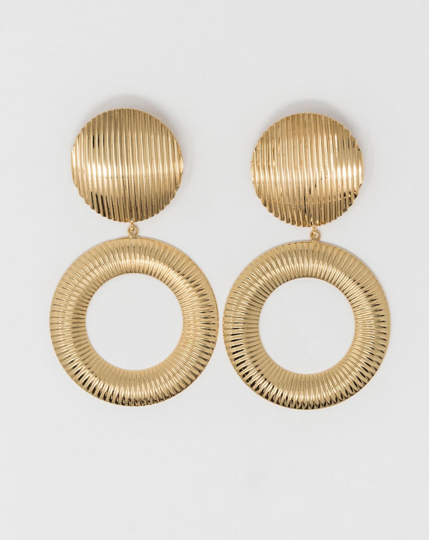 18KT GOLD PLATED BRASS PENDANT EARRINGS