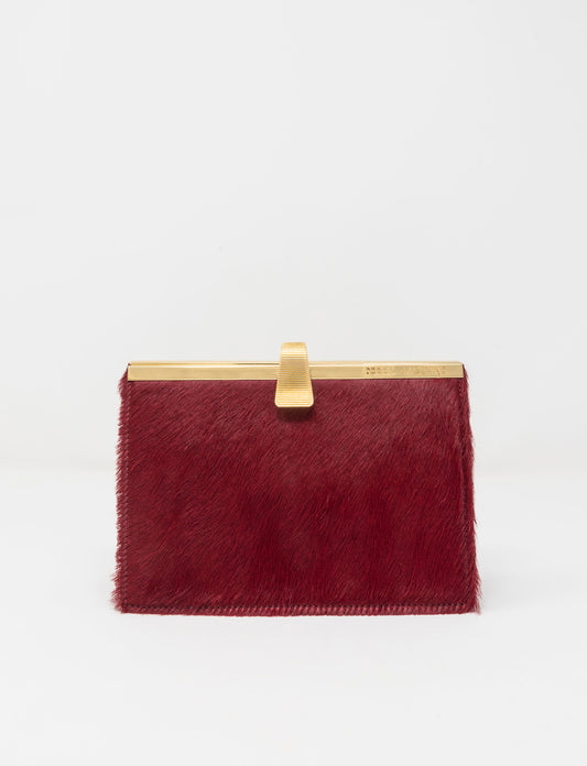BORSA A MANO IN PELLE EFFETTO CAVALLINO