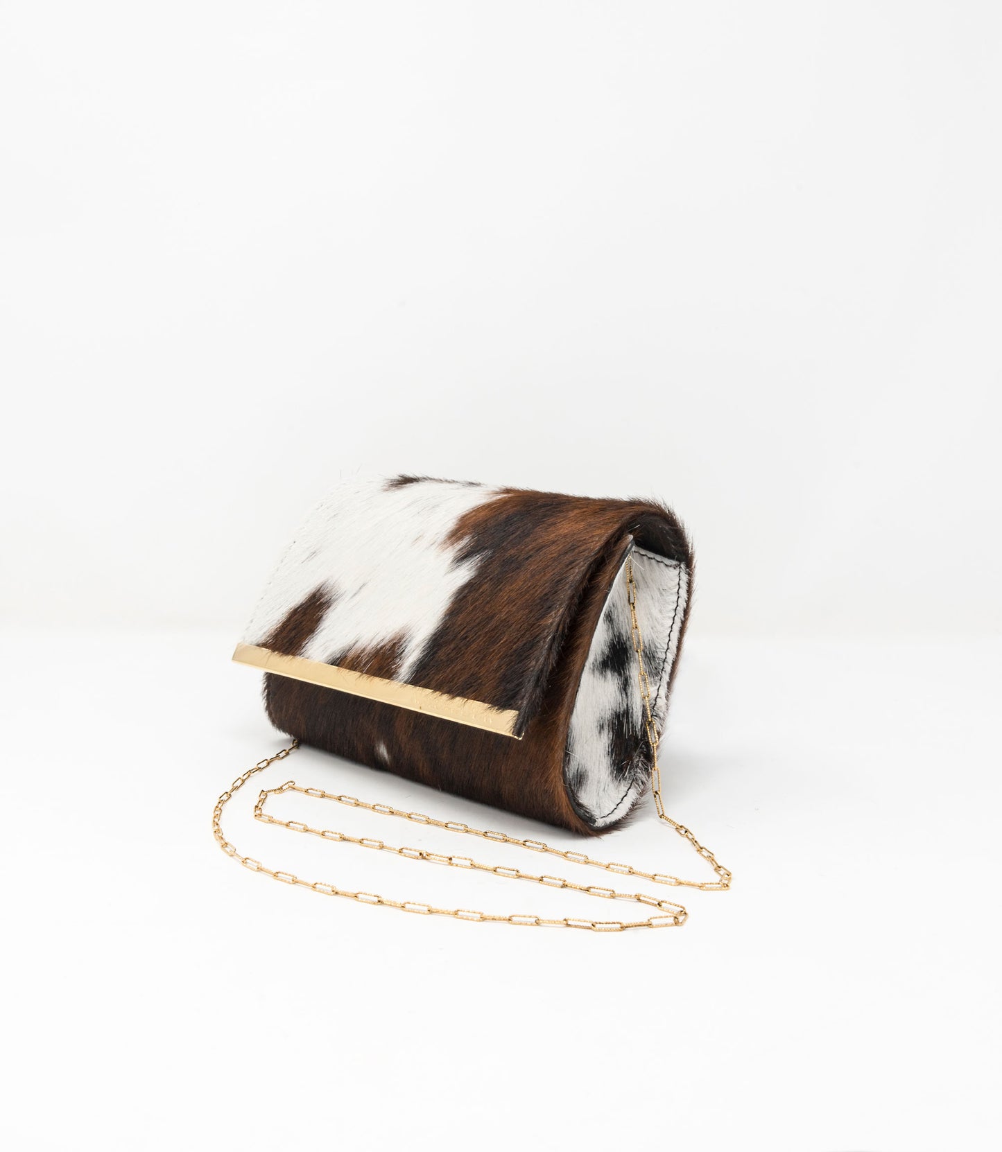 POCHETTE CON CATENA IN PELLE EFFETTO CAVALLINO