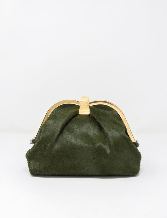 BORSA A MANO IN PELLE EFFETTO CAVALLINO