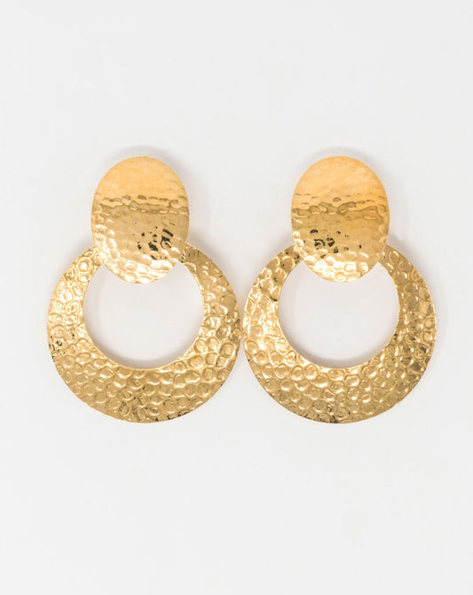 BOUCLES D'OREILLES PENDANTES EN LAITON PLAQUÉ OR 18KT