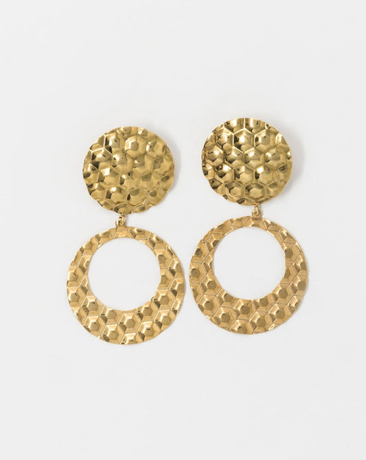 BOUCLES D'OREILLES EN LAITON PLAQUÉ OR 18KT